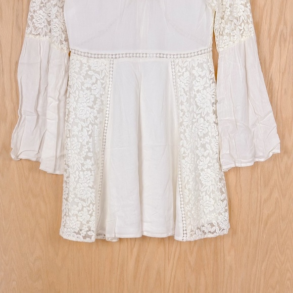 Love Riche White Lace Bell Sleeve Mini Dress - Picture 6 of 9